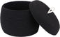 Sea Team Round Cotton Rope Storage Basket with Lid, Decorative Woven Storage Bin, Pot, Caddy, Organizer, Container for Snacks, Towels, Plants, 10 x 7.5 Inches (Small, Black)