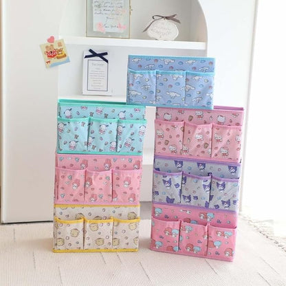 Kawaii Collapsible Storage Bin, 4 Grids Anime Storage Box Storage Basket Makeup Holder Office Desk Organizer Room Decor for makeup brush，lipstick，hair accessories... (Cat)