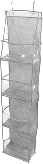 TOYANDONA The Door Storage Organizer 4-compartment Hanging Storage Bag Gray, Multi-layer Shoe and Accessory Hanging Organizer for Home Closet and Nursery