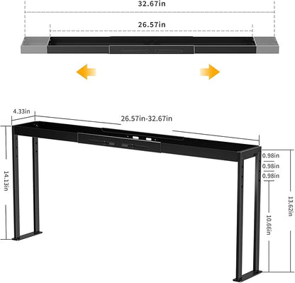 Spice Rack Shelf for Kitchen Stove, Adjustable 27 to 33 Inch Spice Rack Organizer, 4 Level Adjustable Height Stove Top Shelf for Kitchen, Over the Stove Shelf for Curved Stove, Black