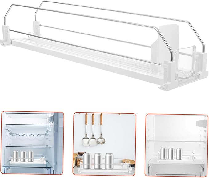 Fridge Organizer for Drinks Self-pushing Soda Can Dispenser for Refrigerators Capacity Beverage Storage for Pantry and Supermarket Displays Modern Design