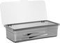 Cabilock Flatware Tray with Lid, Kitchen Cutlery Tray and Utensil Drawer Organizer, Silverware Countertop Storage Container with Cover 10 * 2.8 * 3.9 inches