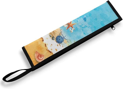 COEQINE Beach Starfish Utensil Holder For Kitchen Counter Silverware Bag Portable Leak-proof Lightweight Washable Soft Fabric Fork Spoon Knife Organizer With Handles