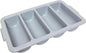 TrueCraftware- 4 Compartments Silverware Organizer Cutlery Tray Gray Color 22-1/2" x 13" x 4"- Plastic Utensils Drawer Holder Cutlery Holder for Kitchen Home and Restaurant Organization