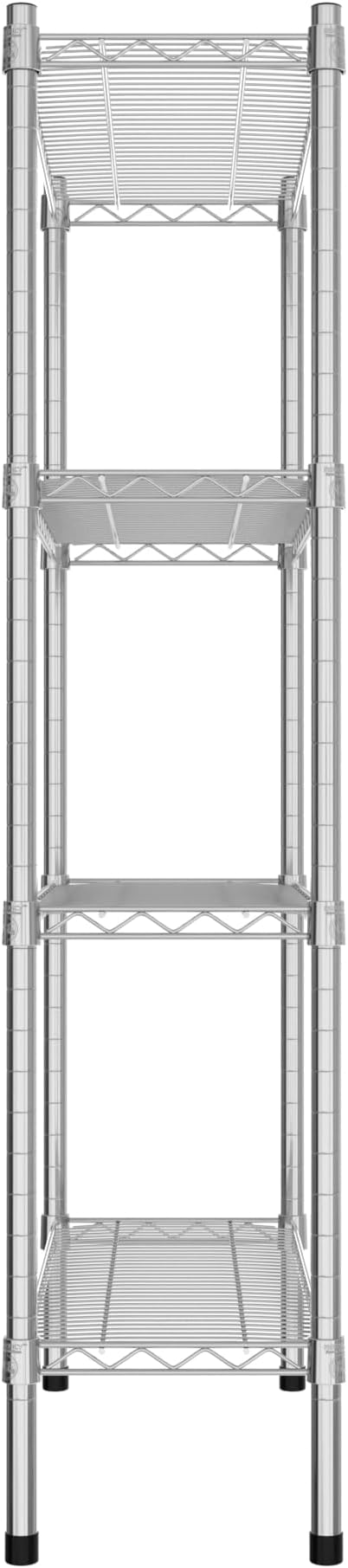 Commercial NSF Listed Chrome Stationary Wire Shelving Kit 12" x 30" x 54", with 4 Shelves Perfect for Warehouse, Walk-in Refrigerator, Freezer, Grocery Store, Restaurant, Dishroom