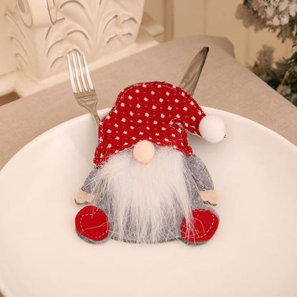 Christmas Silverware Holder Festive Cutlery Bags for Party Adorable Table Decor Compact