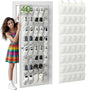 40 Over the Door Shoe Organizer Large Breathable Mesh Pocket Clear White Hanging Shoe Rack for Closet Behind Door Hanger Storage Holder 40-Pocket Over the Door Shoe Organizer