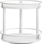YATINEY Lazy Susan Organizer, Rotating Spice Rack, 2 Tier Spice Turntable Organizer, Industrial Turntable Spice Holder, for Kitchen Countertop, Compact and Versatile, White SR22WW