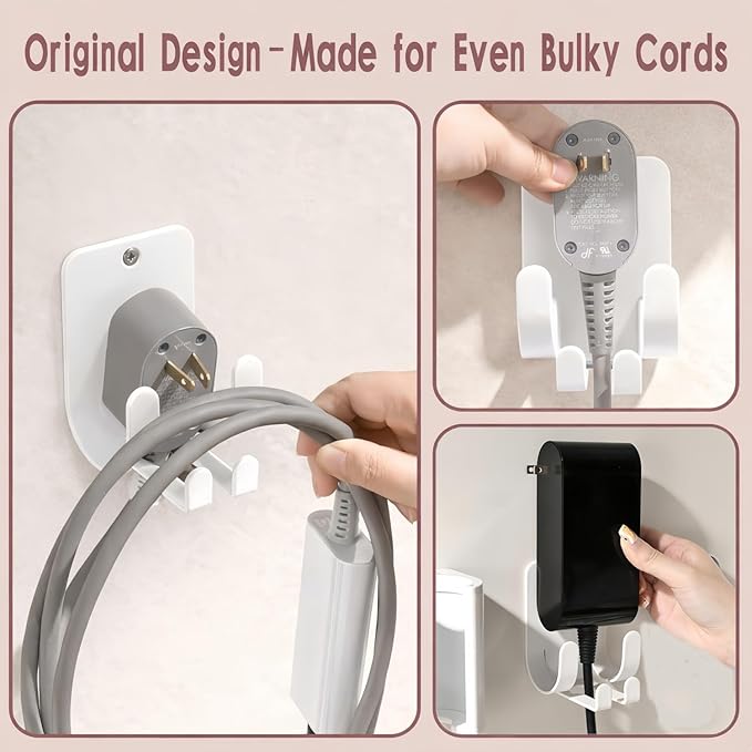 Dyson Airwrap Holder, Aluminum Curling Iron Holder Wall Mount for Dyson Airwrap/Airstraight/Shark Flex Style, Flat IronHolder for Bathroom Storage, White Chochoyah