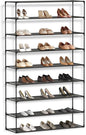 Jerry & Maggie Simple Trending 9 Tier Stackable Shoe Rack for Garage, Shoe Rack for Entrance Small Space for Dorm Shoe Racks, Over Door Shoe Rack, Kitchen Storage Shelves Solution