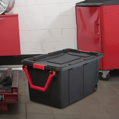 Storage Bins 40 Gallon Heavy-Duty Plastic Storage Bins, Container Totes with Durable Lid and Secure Latching Buckles, Stackable 2 Pack