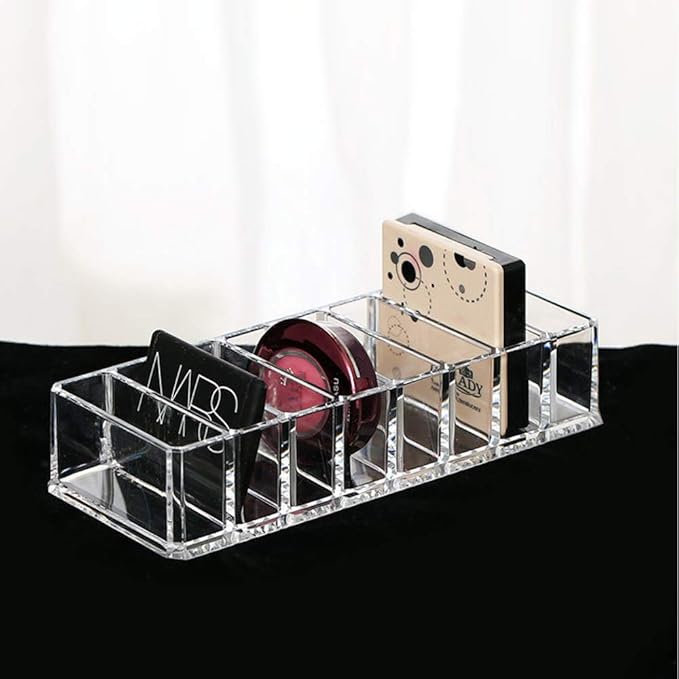 2 Pcs Clear Acrylic Compact Organizer Blushes Highlighters Eyeshadow Makeup Organizer, 8 Spaces