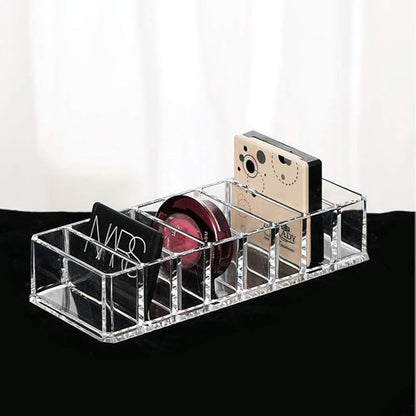 2 Pcs Clear Acrylic Compact Organizer Blushes Highlighters Eyeshadow Makeup Organizer, 8 Spaces