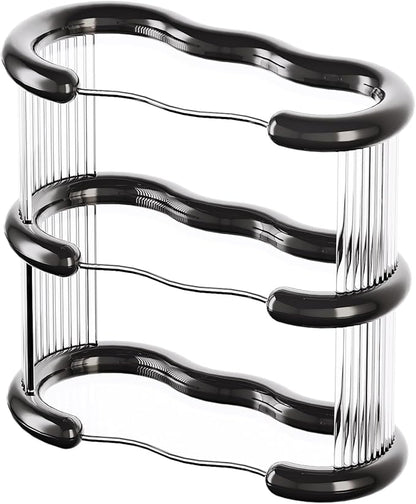 SYNCVIBE 3 Tier Bathroom Countertop Organizer Perfume Display Tray for Dresser Makeup Organizer Shelf for Vanity Bathroom Storage Perfume Tray Home Storage Holder for Skincare (Black, Oval)