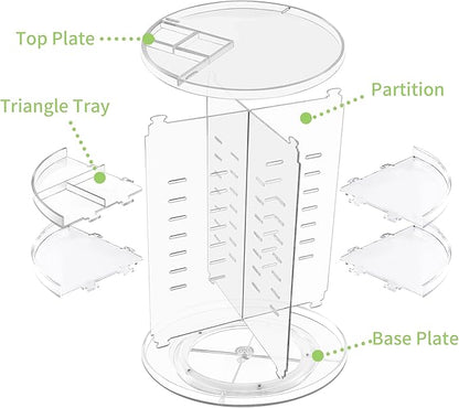 COYAHO 360 Rotating Makeup Organizer, Spinning Countertop, Cosmetic Holder Shelf, Make Up Organizers and Storage for Bedroom, Transparent