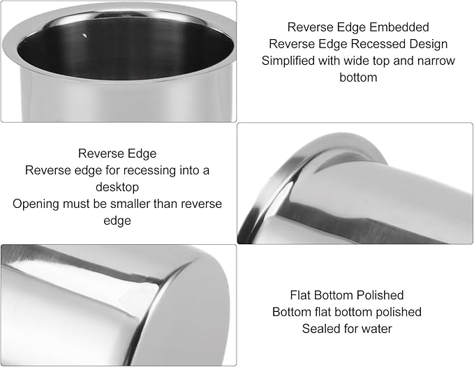 Countertop Utensil Holder Stainless Steel, No Hole Stainless Steel Kitchen Utensil Holder, 5.4x4.5x3.4in Large Stainless Utensil Holder for Kitchen Counter, Knives, Forks