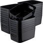 Leinuosen 21 Pack Plastic Storage Baskets Plastic Storage Bins Pantry Organizer Bins for Kitchen Freezer Cabinet Closet Bathroom Under Sink Laundry Room Bedrooms Countertops Shelve(Black)