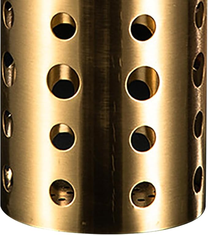 Stainless Steel Utensil Holder, Gold Utensil Holder, Metal Drying with Drain Holes, Chopstick Holder for Kitchen Counter Cooking Countertop