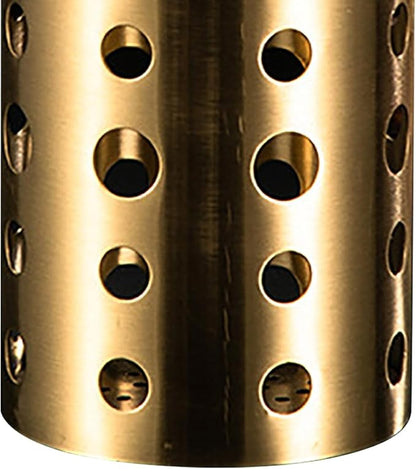 Stainless Steel Utensil Holder, Gold Utensil Holder, Metal Drying with Drain Holes, Chopstick Holder for Kitchen Counter Cooking Countertop