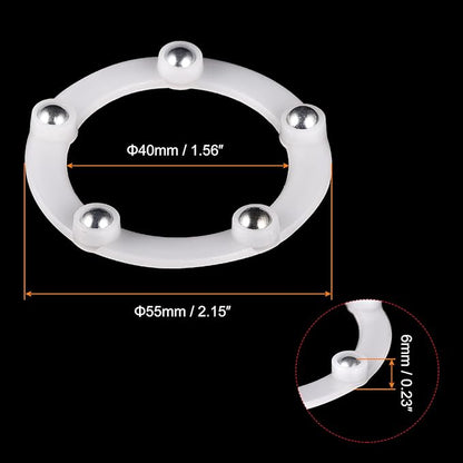 MECCANIXITY 2inch Rotating Swivel Stand with Steel Ball Bearings Annular Lazy Susan Base Turntable for Kitchen Corner Cabinets, 55 x 40mm White Pack of 6