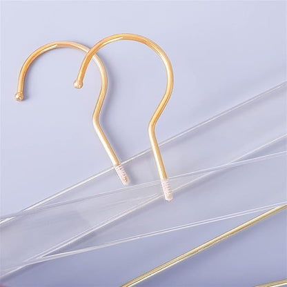 10 Pieces of Acrylic Transparent Gold Hook Hanger Acrylic Hanger with Gold Clip Clear Acrylic Hanger Pants Hanger Clip Skirt Display