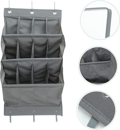 Hemobllo Multi Layer Hanging Door Storage Pouch Compartment Organizer for Closet Back Breathable Gray Hanging Bags for Shoes Crafts Beauty Supplies and Household Items in Bedroom Bathroom