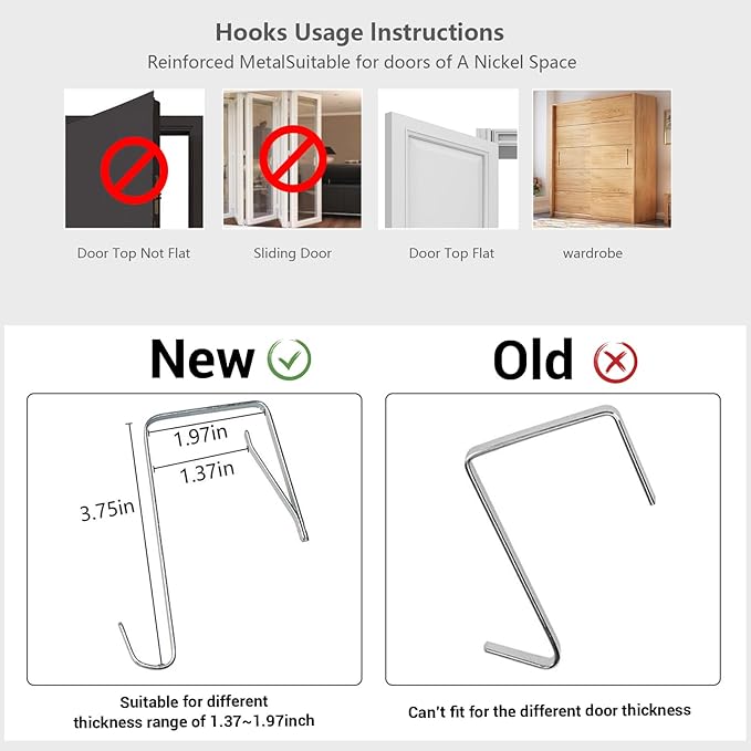 homyfort 2 Pack Over the Door Shoe Organizer, Hanging Shoe Rack Storage Holder with 48 Large Pockets for Closet Door (Grey)