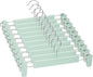10 Pack Skirt Hangers，Pants Hangers with Clips，360 ° Swivel Hooks Space Saving Hangers for Pants, Skirts, Clothes, Jeans，Light Green