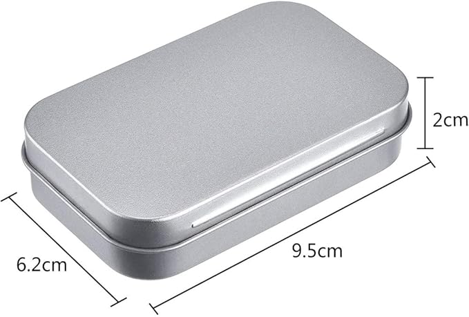 SECALIFE 3Pack Silver Metal Rectangular Hinged Tins Containers Basic Necessities Mini Portable Box Set for DIY Use, Home Organizer