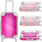 Unomor 4Pcs Mini Suitcase Eyelash Storage Box Portable Travel Makeup Case Compact Cosmetic Organizer for False Lashes and Small Accessories 6.49X3.34X1.96In