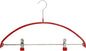Mawa by Reston Lloyd European Non-Slip Metal Clothing Hanger, Smooth Shoulder Support & Adjustable Pant Clips, 1 Piece, Red