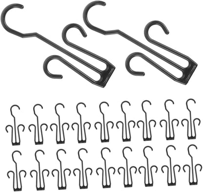 Luxshiny 25pcs Shoe Organizer Hanging Shoe Rack Storage Expandable Rack Portable Stackable Shelves Hanger Clips Closet Organizer