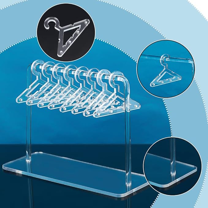 PH PandaHall Acrylic Earring Holder, Coat Hanger Shape Jewelry Organizer Clear Dangle Earring Display Stand Acrylic Ear Studs Display Rack for Retail Show Personal Exhibition, 2.3x5.9x4.2inch