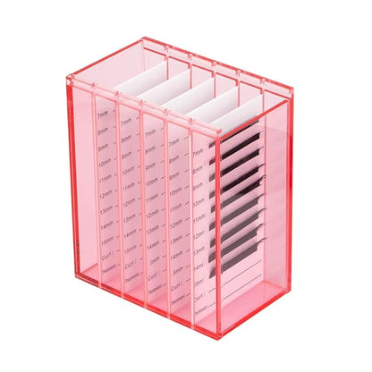 Red Acrylic 5 Layers clear Eyelash Storage Box, Makeup Display Container, Eyelashes Holder Case Grafting, Eyelash Transparent Box Extension Tool