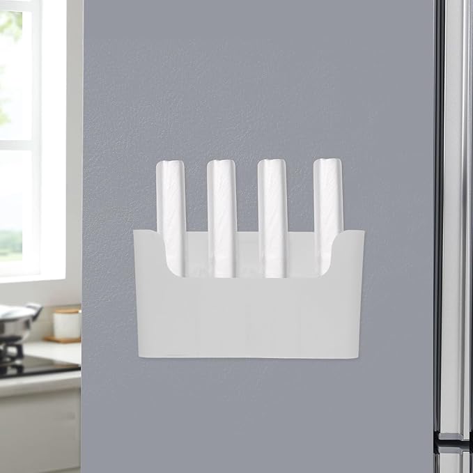 Wall Mounted Kitchen Cabinet Organizer Box Large Plastic Storage Rack Adhesive Door Shelf Utility Organizer for Refrigerator Pantry and Bathroom