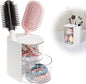Hair Accessory Organizer & hair brush organizer, 2-Layer Clear Hair Accessories Organizer Rotatable Small Jewelry Box for Clip Earring Necklaces, The Latest Gift for A Girl. (White) Hair Caddy
