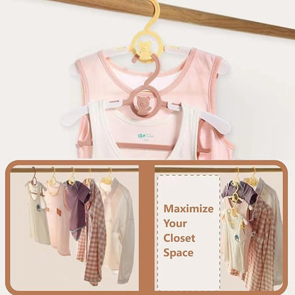 HGYZE Baby Nursery Closet Hangers, Ultra-Thin Non-Slip and Extendable Laundry Infant Pant Hanger for Newborn Clothes -20pcs Yellow Gift- Adjustable Children Coat Hanger for Girl Boy Toddler Kids Child