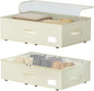 EE-RoomWorld Under Bed Storage with Wheels, No Assemble Required 7.5 inches height Under Bed Storage bins,Large capacity Rolling Underbed Shoe Storage containers，dorm underbed storage drawers