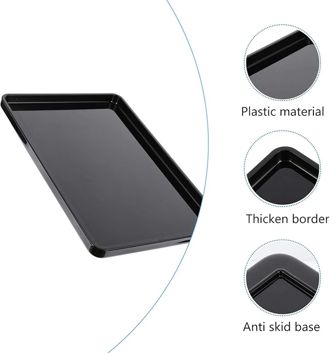 Acrylic Towel Tray Vanity Tray Jewelry Organizer Black