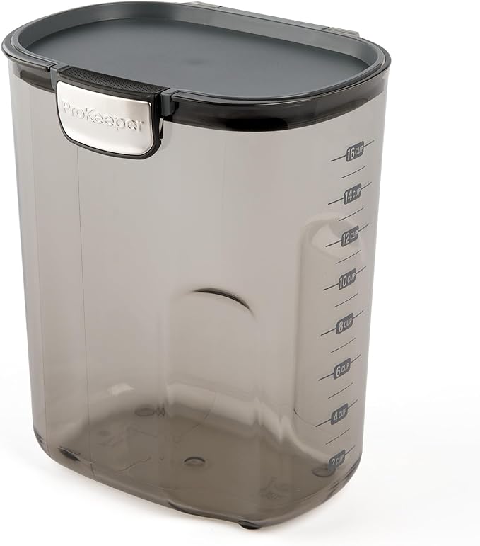 ProKeeper+ by Progressive International Clear Plastic Airtight Food Baker's Kitchen Storage Organization Container Canister Set with Magnetic Accessories (Coffee 4.3-Quart)