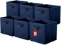 ShellKingdom Storage Bins, Foldable Fabric Storage Cubes And Cloth Organizer Drawer For Closet And Toys, 13 X 13 X 13 INCH, 6 Pack (Dark Blue)