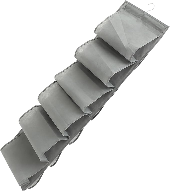12-Slot Hanging Shoe Organizer Bag for Closet Over Door Storage Wall-Mounted Multi-Layer Design Sturdy Fabric for Shoes and Accessories