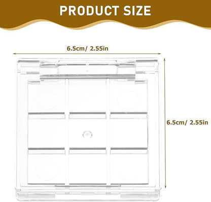 NOLITOY 2pcs Compact Transparent Empty Eyeshadow Box 9-Color Diy Refillable Makeup Palette Travel-Friendly Cosmetic Container 2.56 Inches
