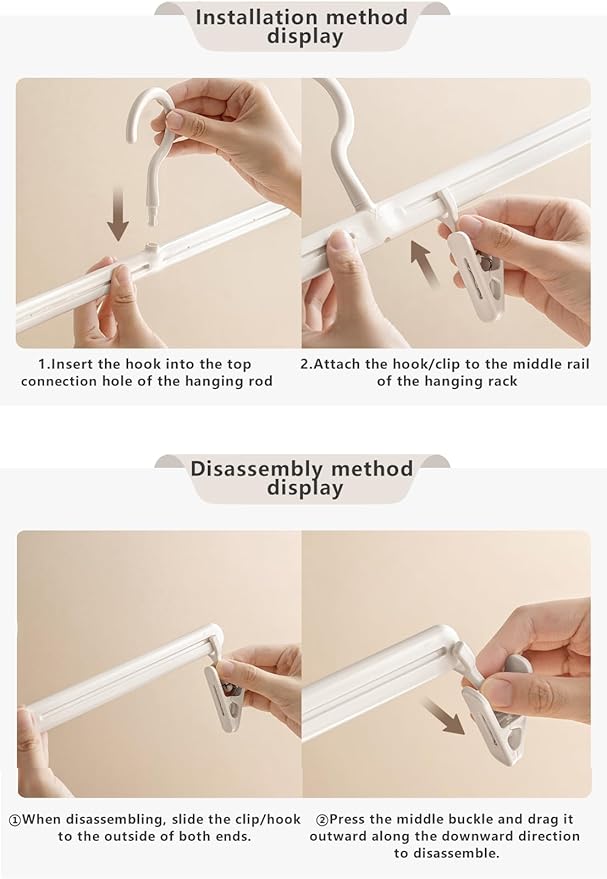 Hat Hangers for Closet, 360 Rotating Hat Organizer Racks for Baseball Caps Door Hat Racks for Baseball Caps, Baseball Hat Holder for Closet Storage, Fits All Caps-White (5 Clips + 5 Hooks)