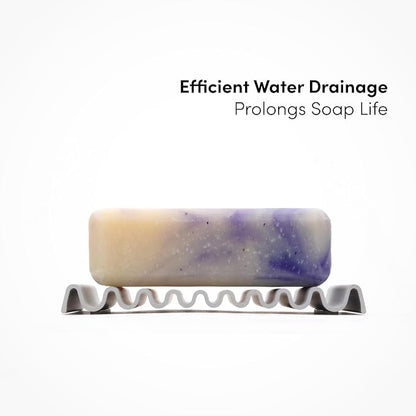 Xympo Aluminum Soap Dish (Pack of 2) – Rustproof Anodized Metal Soap Holder with Fast Drainage, Non-Slip Silicone Base, Modern Minimalist Design – Durable & Easy to Clean for Bathroom, Kitchen & Sink