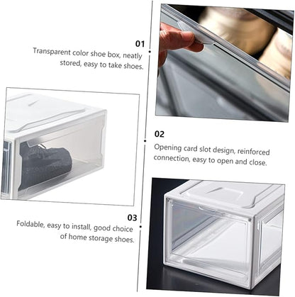 1pc Shoe Storage Box Clamshell Design for Easy Access Stackable Sneaker Organizer Small for Closet Display Environmental Protection Material