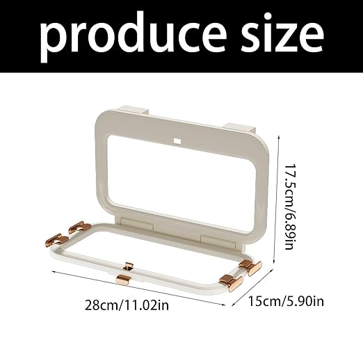 Foldable Garbage Bag Holder for Space Saving Easy Installation On Cabinet Door Wall Or Bathroom Door Multi Purpose Use