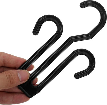 Healifty 20pcs Black Plastic Shoe Hanging Hooks Rack for Shoes Sandal Drying Organizer Holder for Closet Storage and Home Use