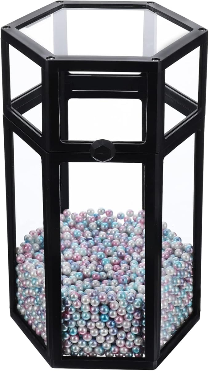 Luxshiny Acrylic Organizers Pencil Holder Makeup Brush Holder Vintage Brush Holder Makeup Brush Storage Box With Lid And Colorful Pearls Makeup Brush Holder Aesthetic