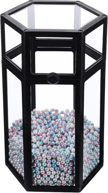 Luxshiny Acrylic Organizers Pencil Holder Makeup Brush Holder Vintage Brush Holder Makeup Brush Storage Box With Lid And Colorful Pearls Makeup Brush Holder Aesthetic